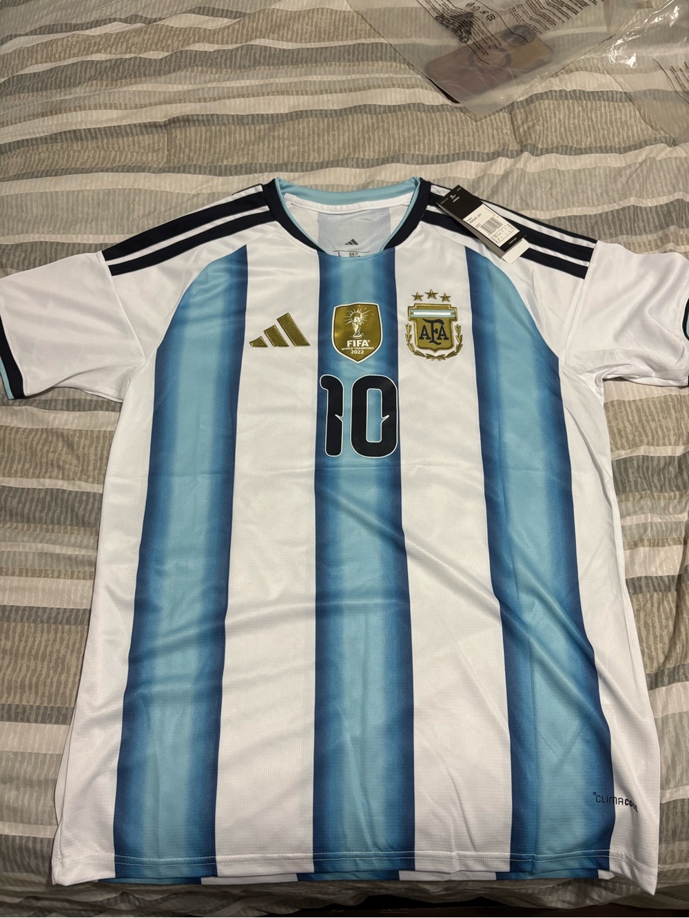 adidas Argentina Home Soccer Jersey - White & Light Blue